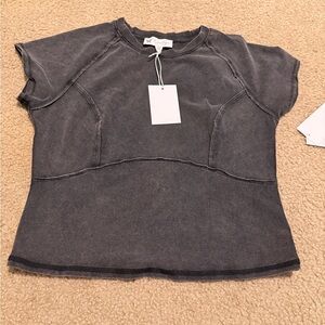 Jessica Simpson Charcoal Short Sleeve Top